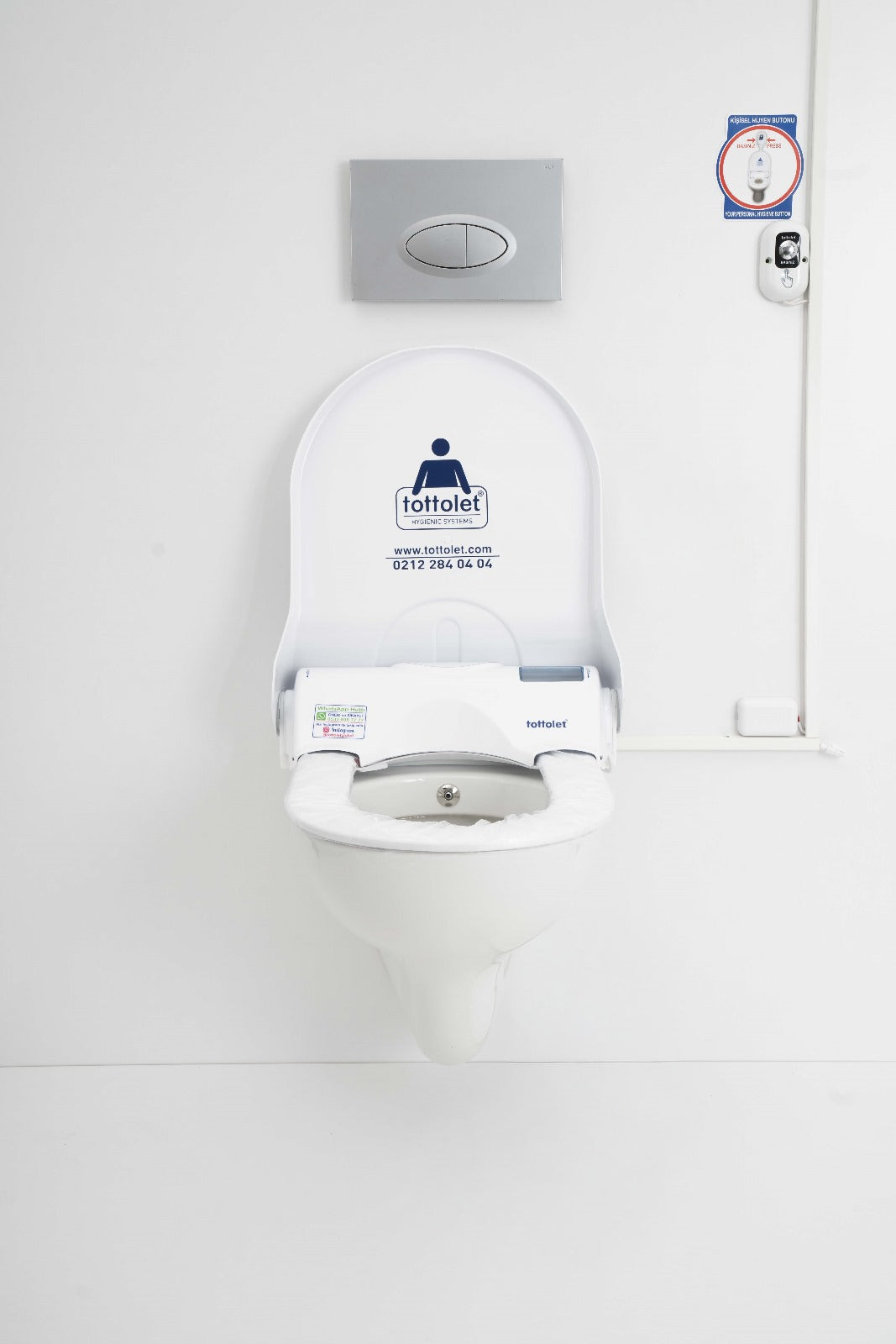 Tottolet® Butonlu (AKÜLÜ) - Otomatik Hijyenik Klozet Kapak Sistemi (SİYAH)