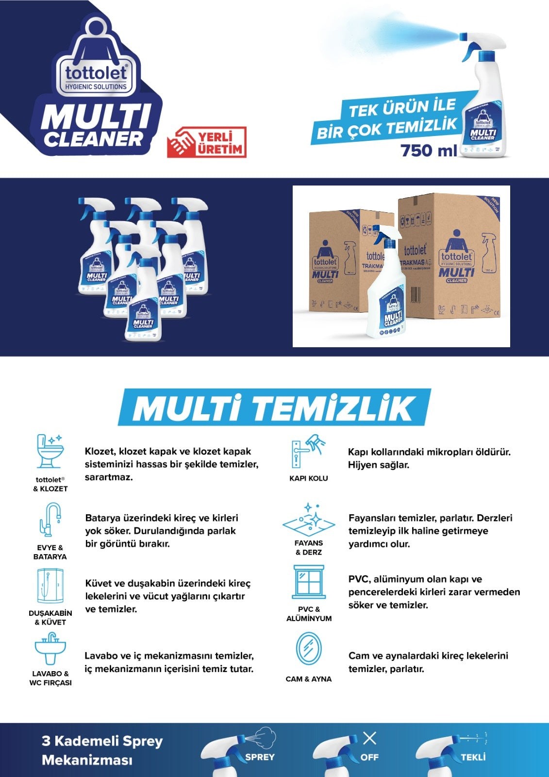 Tottolet Multi Cleaner - Tottolet Multi Temizlik 750 ml
