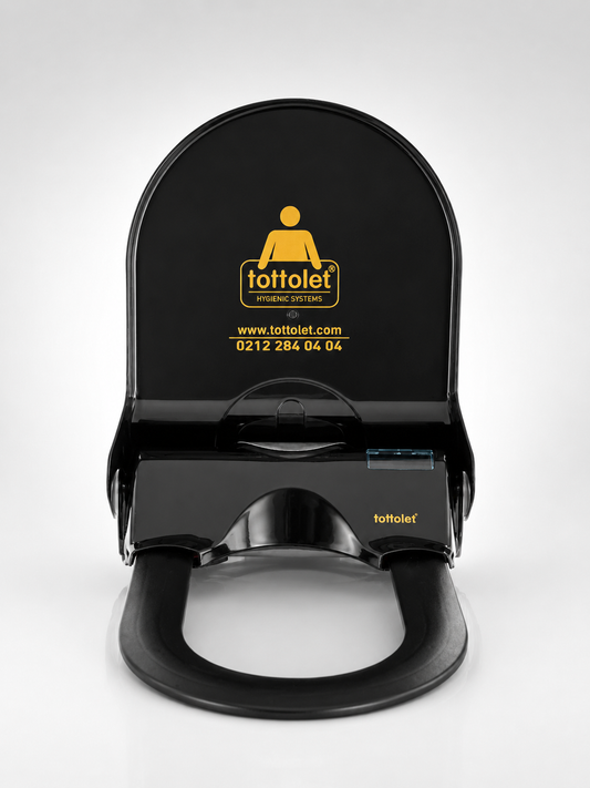 Tottolet® Ledsörlü (ELEKTRİKLİ) - Otomatik Hijyenik Klozet Kapak Sistemi (SİYAH)
