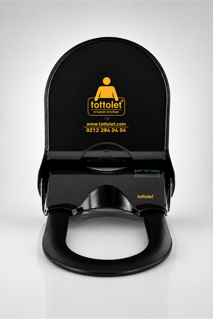 Tottolet® Butonlu (AKÜLÜ) - Otomatik Hijyenik Klozet Kapak Sistemi (SİYAH)