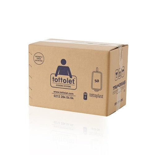 Tottoplast® - Tottolet Hijyenik Klozet Kapak Rulosu 50’li --- 1 Koli 50 Rulo (AKÜLÜ Tottolet uyumlu)